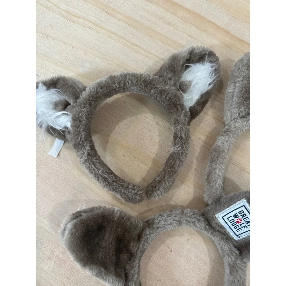 Great Wolf Lodge Wolf Ear Headband‎ Lot of 4 Gray Faux Fur Costume GWL